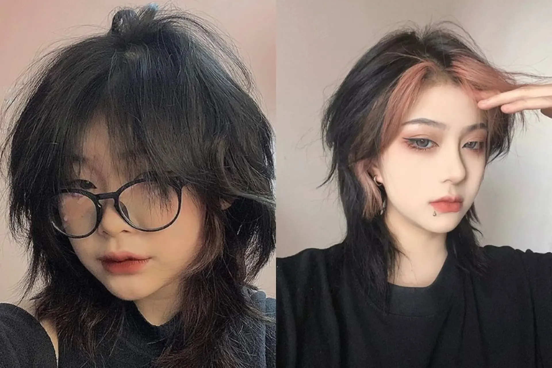 Mẫu tóc Kiểu tóc mullet nữ Curtain bangs hot xu hướng