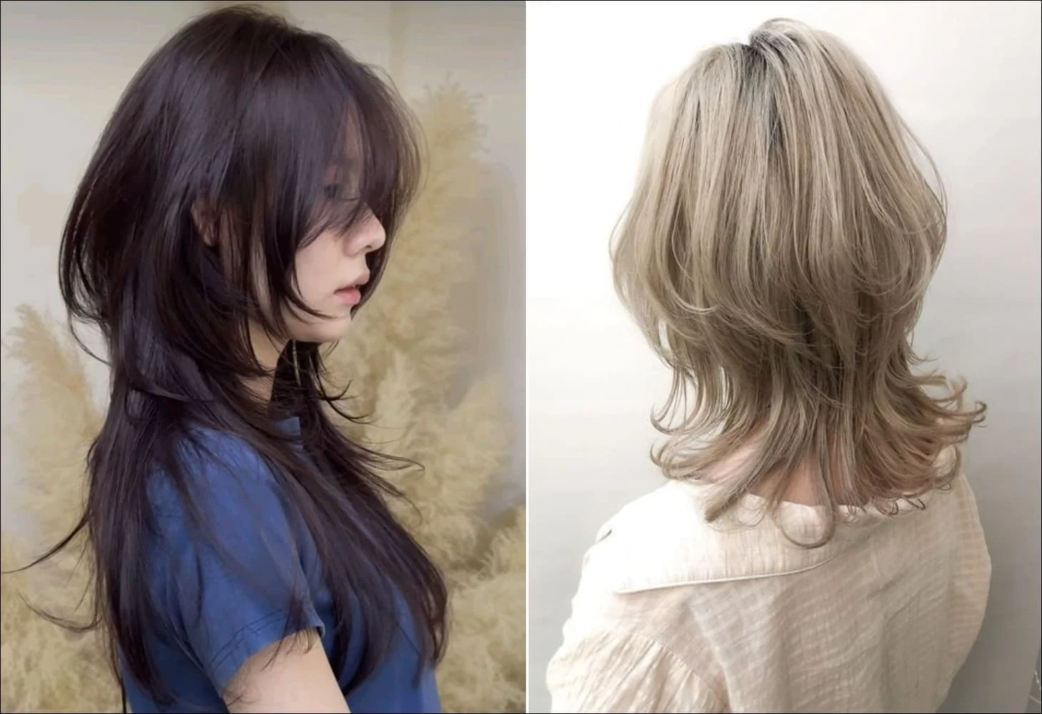Form tóc Kiểu tóc mullet nữ Curtain bangs đơn giản đẹp