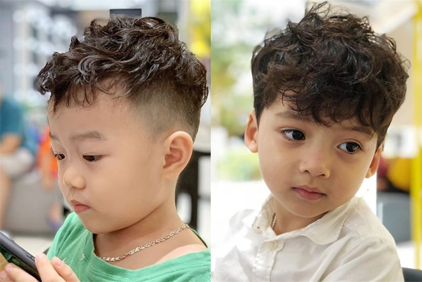 Kiểu tóc nấm cho bé mặt tròn