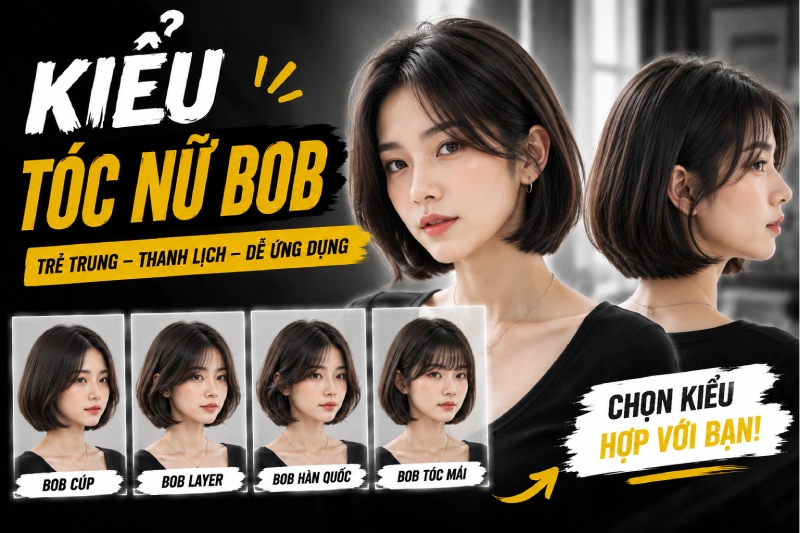 Kiểu tóc nữ BOB – ảnh kiểu tóc thực tế