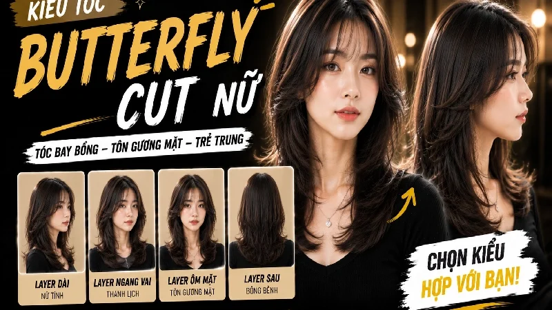 Kiểu Tóc Butterfly Cut - kiểu tóc salon