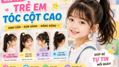 Kiểu Tóc Cột Cao Trẻ Em