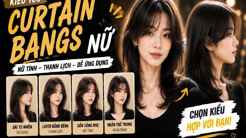 Kiểu Tóc Curtain Bangs - kiểu tóc salon