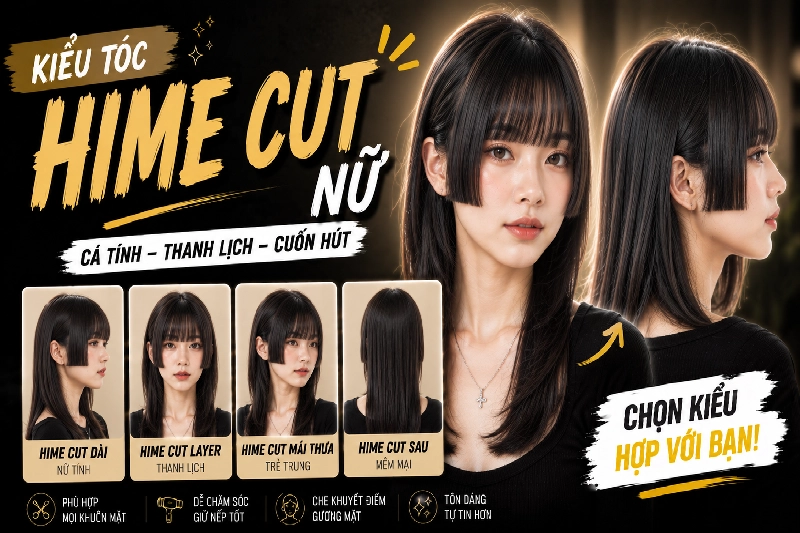 Kiểu Tóc Hime Cut – ảnh kiểu tóc thực tế