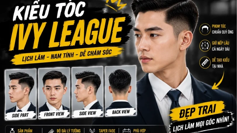 Kiểu Tóc Ivy League - kiểu tóc salon