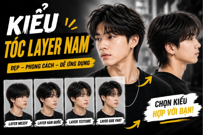 Kiểu Tóc Layer Nam – ảnh kiểu tóc thực tế