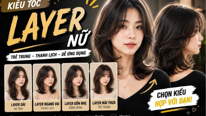 Kiểu Tóc Layer Nữ - kiểu tóc salon