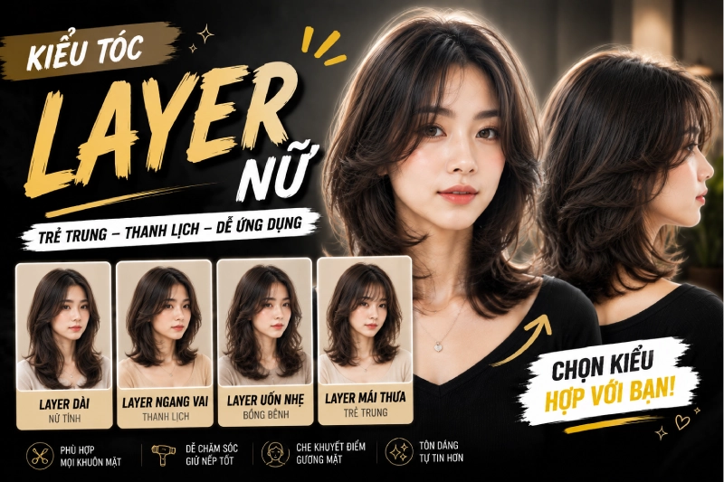 Kiểu Tóc Layer Nữ – ảnh kiểu tóc thực tế