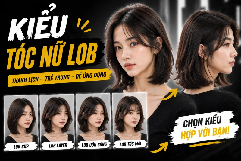 Kiểu Tóc Nữ LOB – ảnh kiểu tóc thực tế