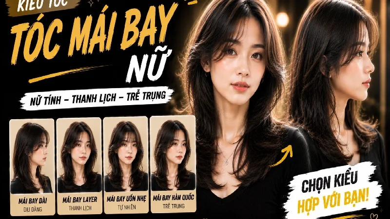 Kiểu Tóc Mái Bay Nữ - kiểu tóc salon