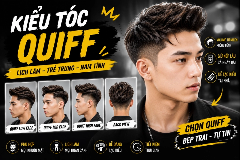 Kiểu Tóc Quiff – ảnh kiểu tóc thực tế