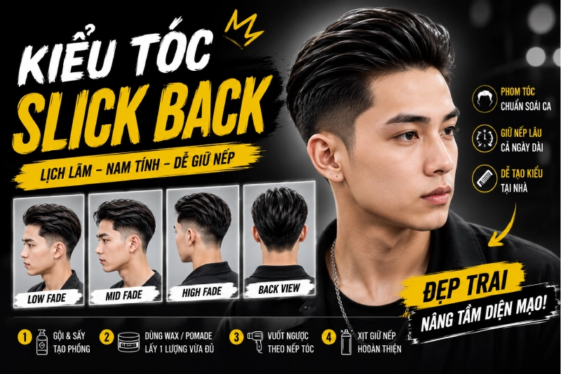 Kiểu Tóc Slick Back – kiểu tóc đẹp