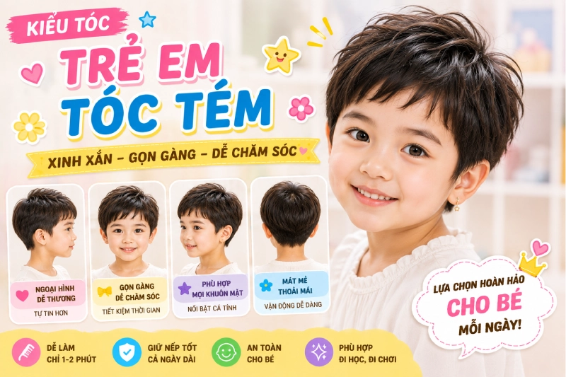Kiểu Tóc Tém Trẻ Em – ảnh kiểu tóc thực tế