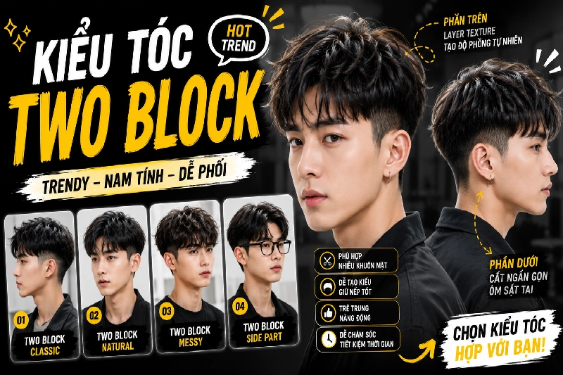 Kiểu Tóc Two Block – ảnh kiểu tóc thực tế