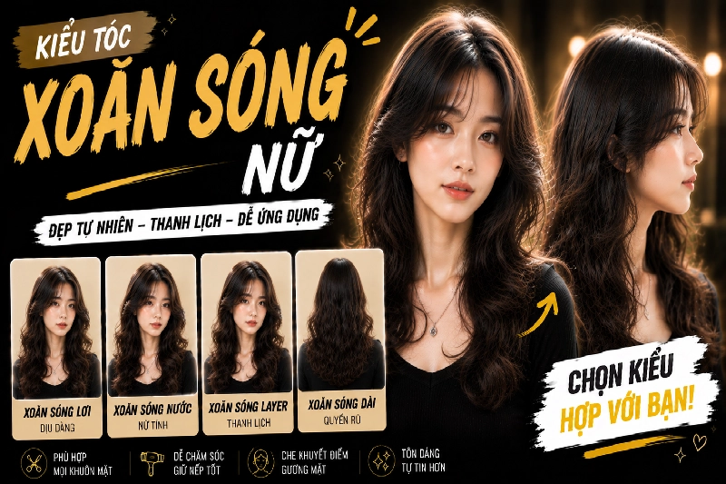 Kiểu Tóc Xoăn Sóng Nữ – ảnh kiểu tóc thực tế