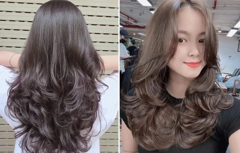 Kiểu tóc Layer nữ xoăn tầng đẹp tự nhiên