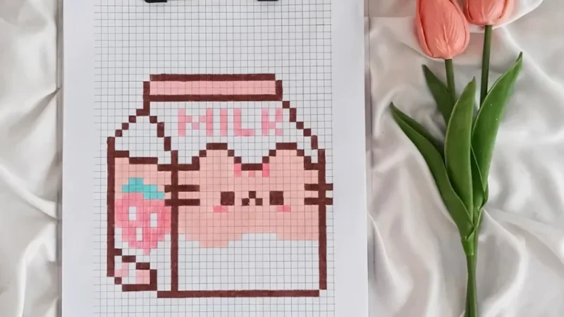 Hình Pixel Cute Nhỏ Vẽ Anime, Hello Kitty, Đồ Ăn,… Siêu Cưng