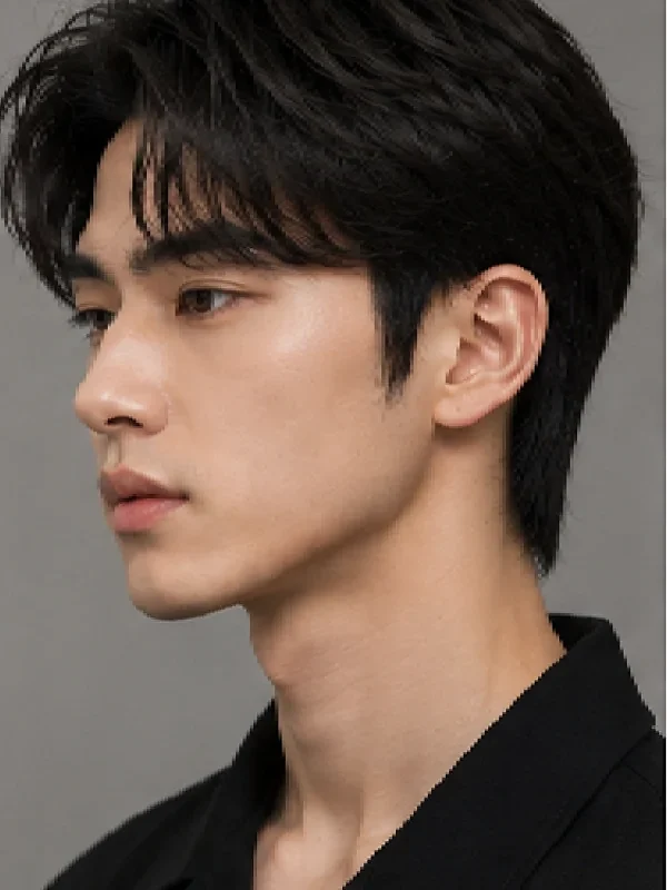 Kiểu tóc Comma Hair nam đẹp, lãng tử chuẩn Hàn Quốc - Góc nghiêng 3/4