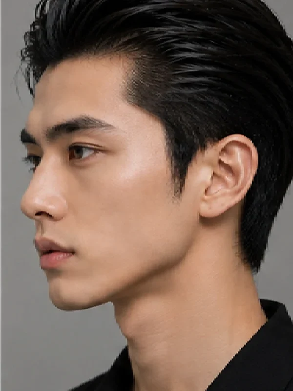 Kiểu tóc Slick Back nam đẹp, lịch lãm và nam tính - Góc nghiêng 3/4