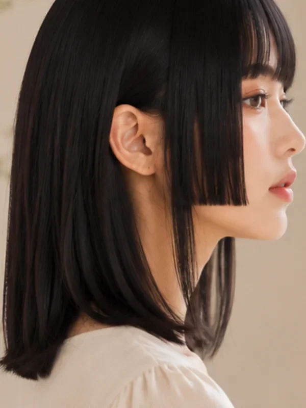 Kiểu Tóc Hime Cut Nữ Đẹp, Cá Tính Và Đậm Phong Cách Nhật Bản - Góc nghiêng bên
