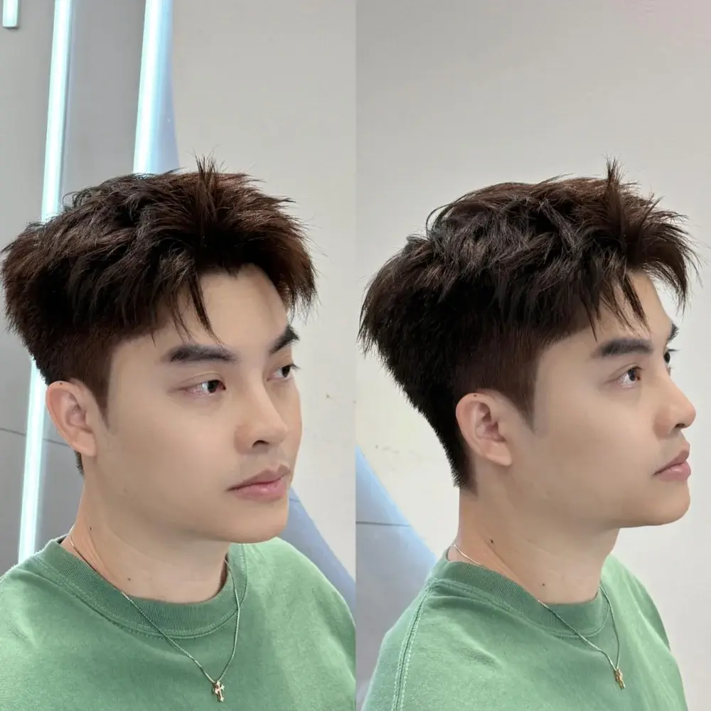 Mẫu tóc Ivy League Fade nam chuyển tiếp mượt