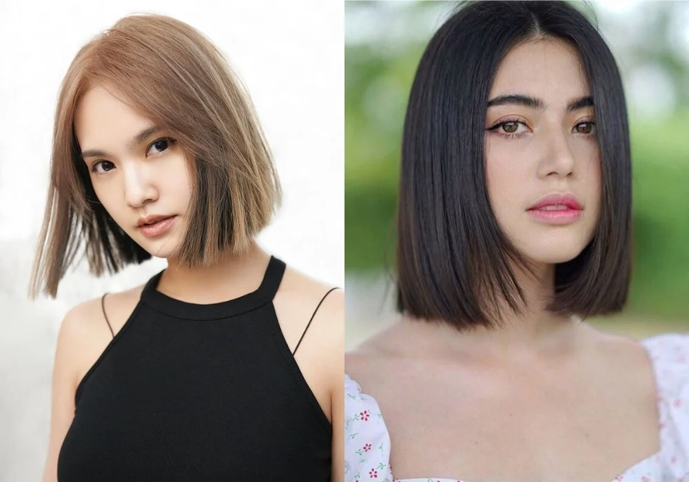 Form tóc bob Kiểu tóc bob bất đối xứng gọn dễ phối Kiểu tóc bob bất đối xứng cúp gọn đẹp