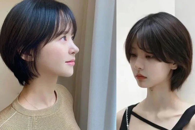 Phong cách K-beauty Kiểu tóc bob Hàn Quốc curtain bangs đẹp Kiểu tóc bob Hàn Quốc xu hướng hot