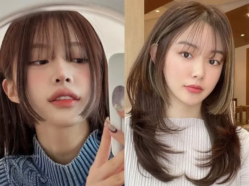 Mẫu mái tóc Kiểu tóc Hime Cut nữ mái thưa tôn mắt đẹp Kiểu tóc Hime Cut nữ mái thưa đẹp tôn khuôn mặt