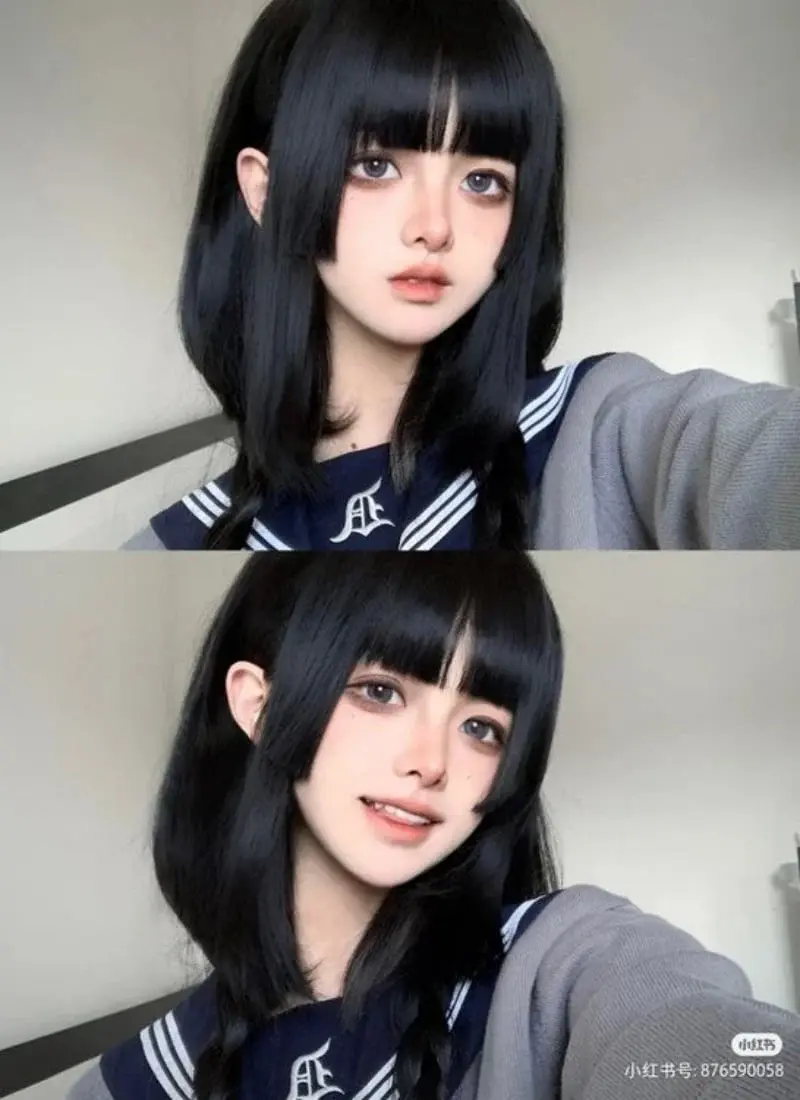 Kiểu cắt tóc ngắn Kiểu tóc Hime Cut nữ ngắn gọn sắc nét Kiểu tóc Hime Cut nữ ngắn gọn cá tính