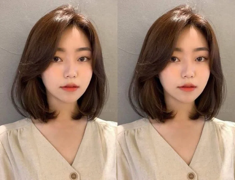 Kiểu cắt lob Kiểu tóc lob uốn cụp ngang vai dễ phối Kiểu tóc lob uốn cụp ngang vai mềm mại