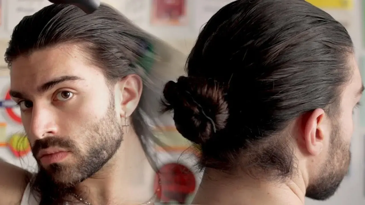 Form tóc Man Bun Slick Back gọn sắc nét