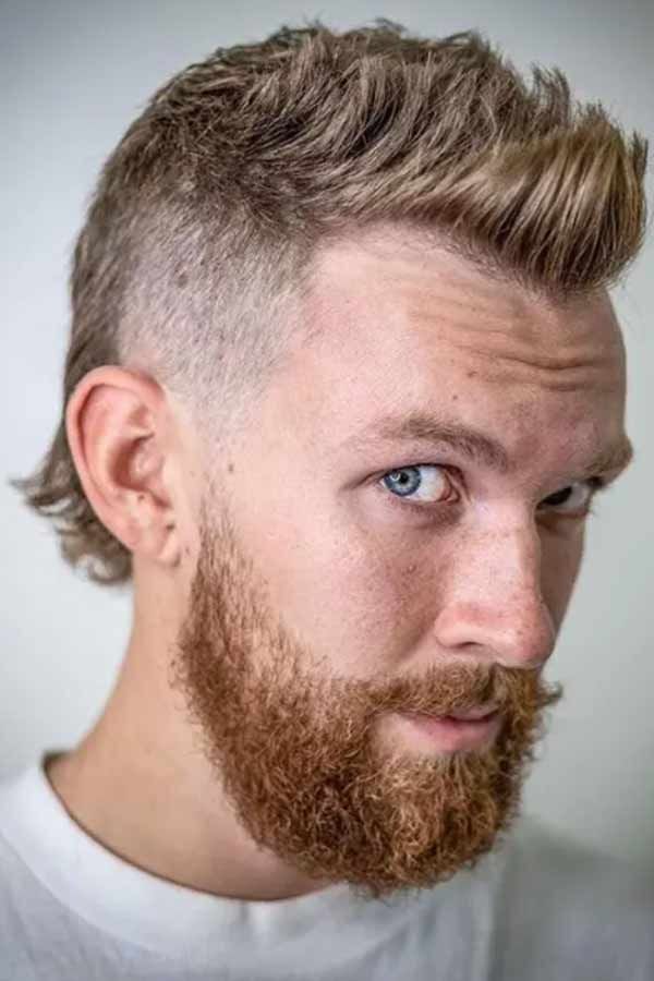 Form tóc Mullet Quiff nam gọn sắc nét