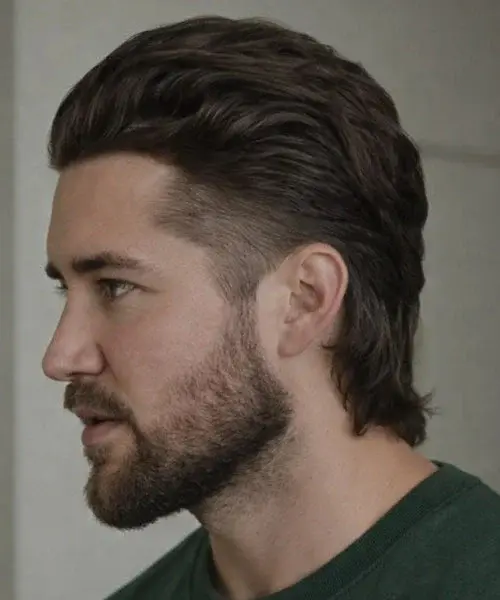 Mẫu tóc Mullet Slick Back fade cá tính