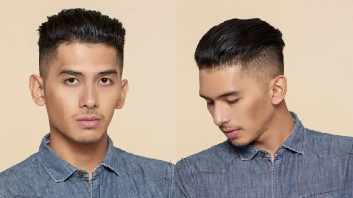 Form tóc Pompadour Quiff nam gọn sắc nét