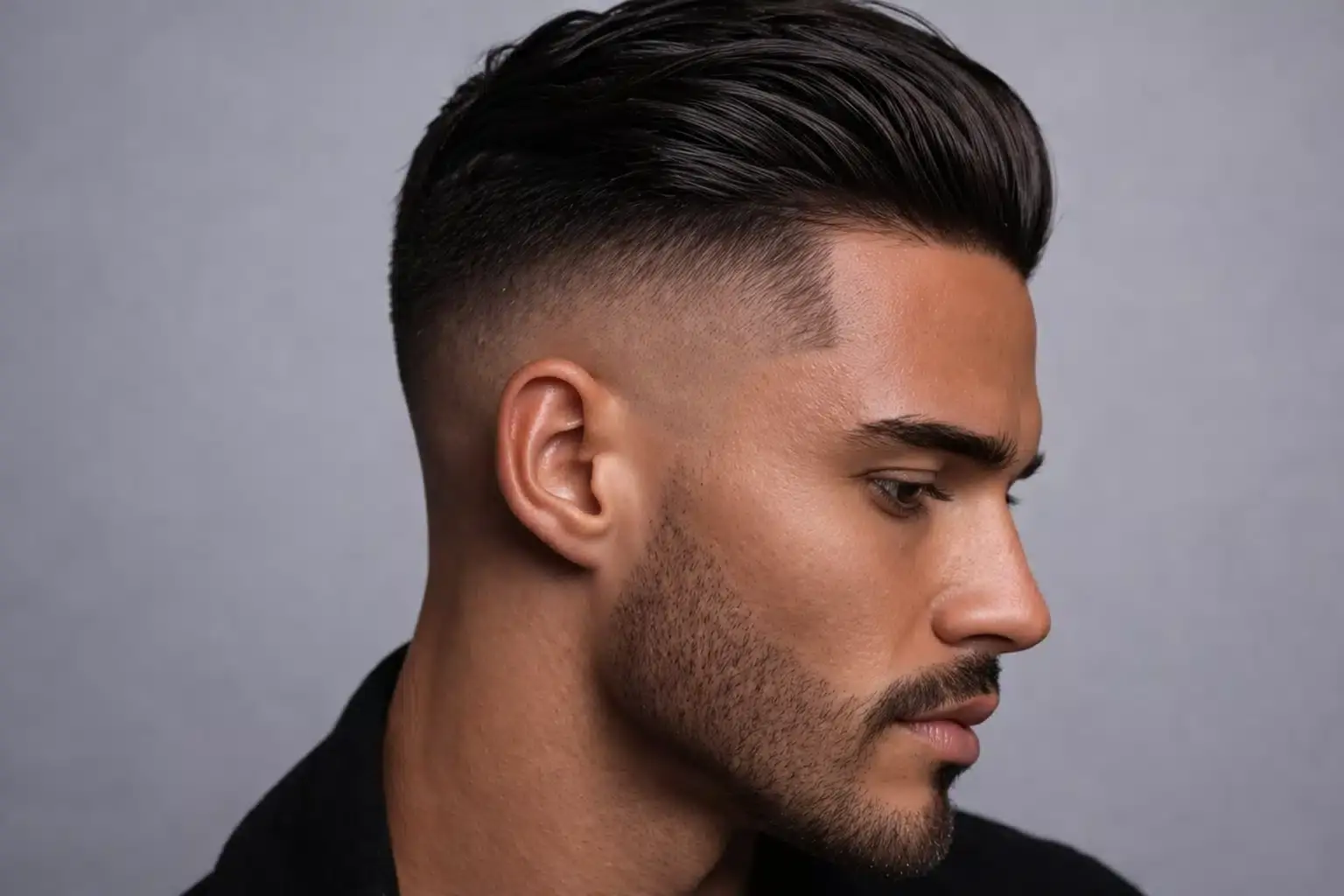 Kiểu tóc Slick Back Fade chuyển tiếp mượt