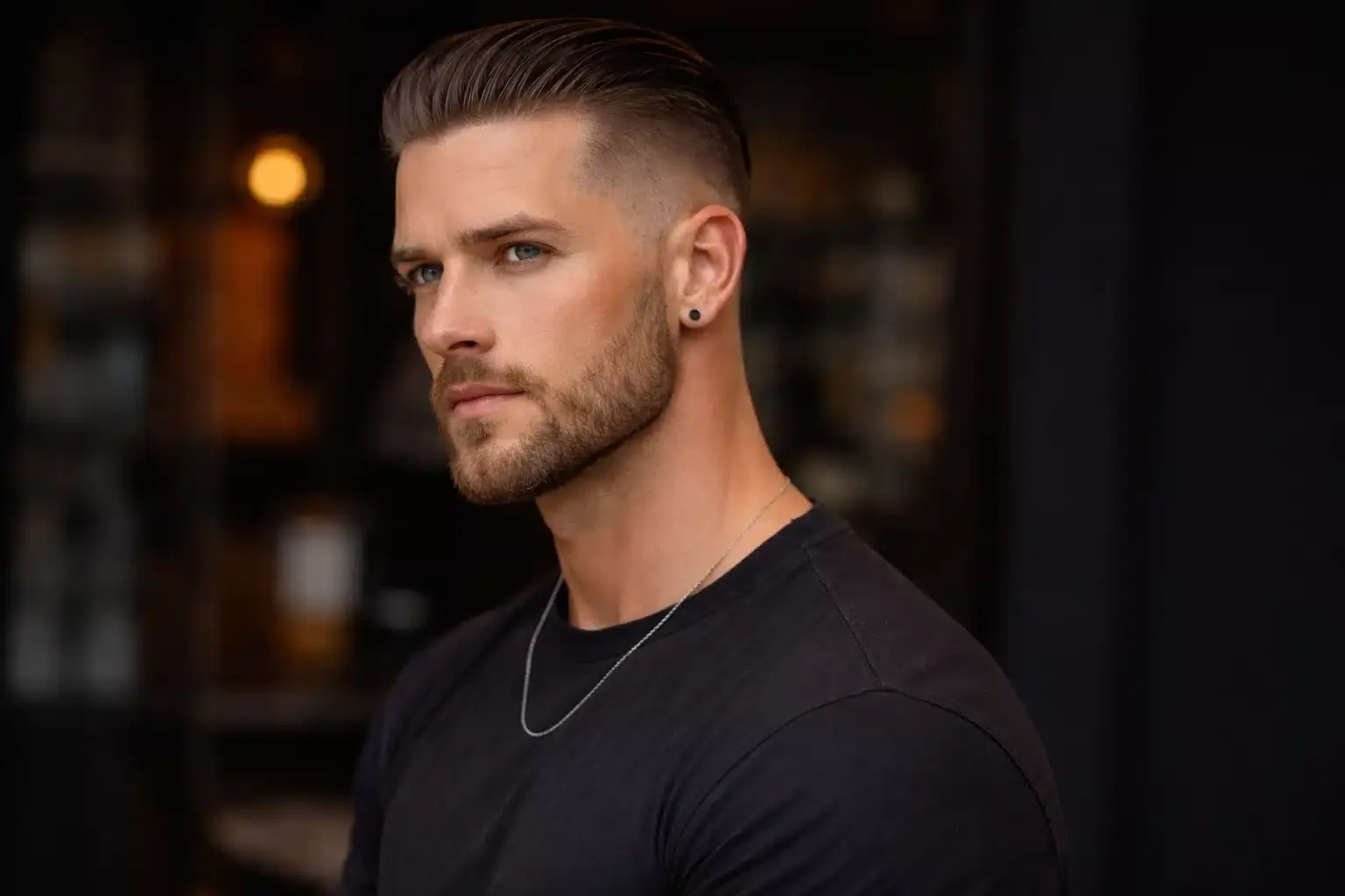 Mẫu tóc Slick Back Undercut cạo hai bên gọn