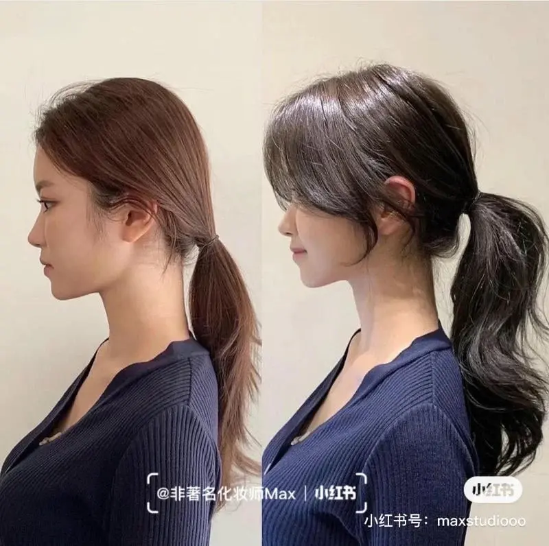 Kiểu tóc mái Tóc Mái Bay Buộc Cao Nữ đẹp tôn khuôn mặt Form tóc Tóc Mái Bay Buộc Cao Nữ chéo cá tính