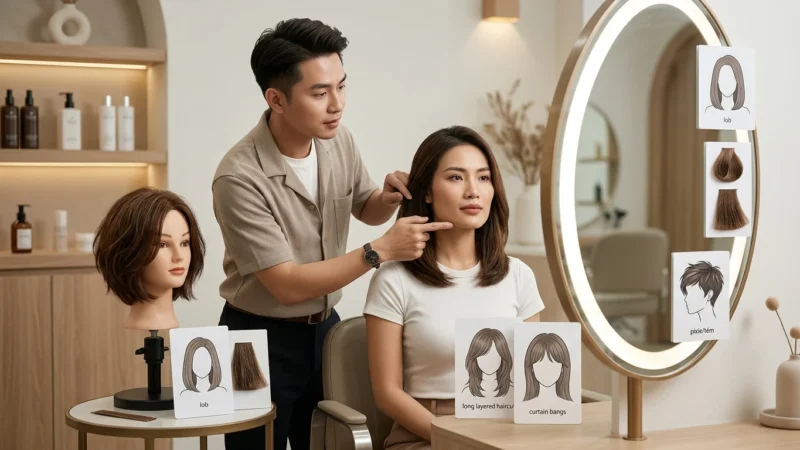Mặt Vuông Để Tóc Gì: Cách Chọn Độ Dài, Mái Và Volume