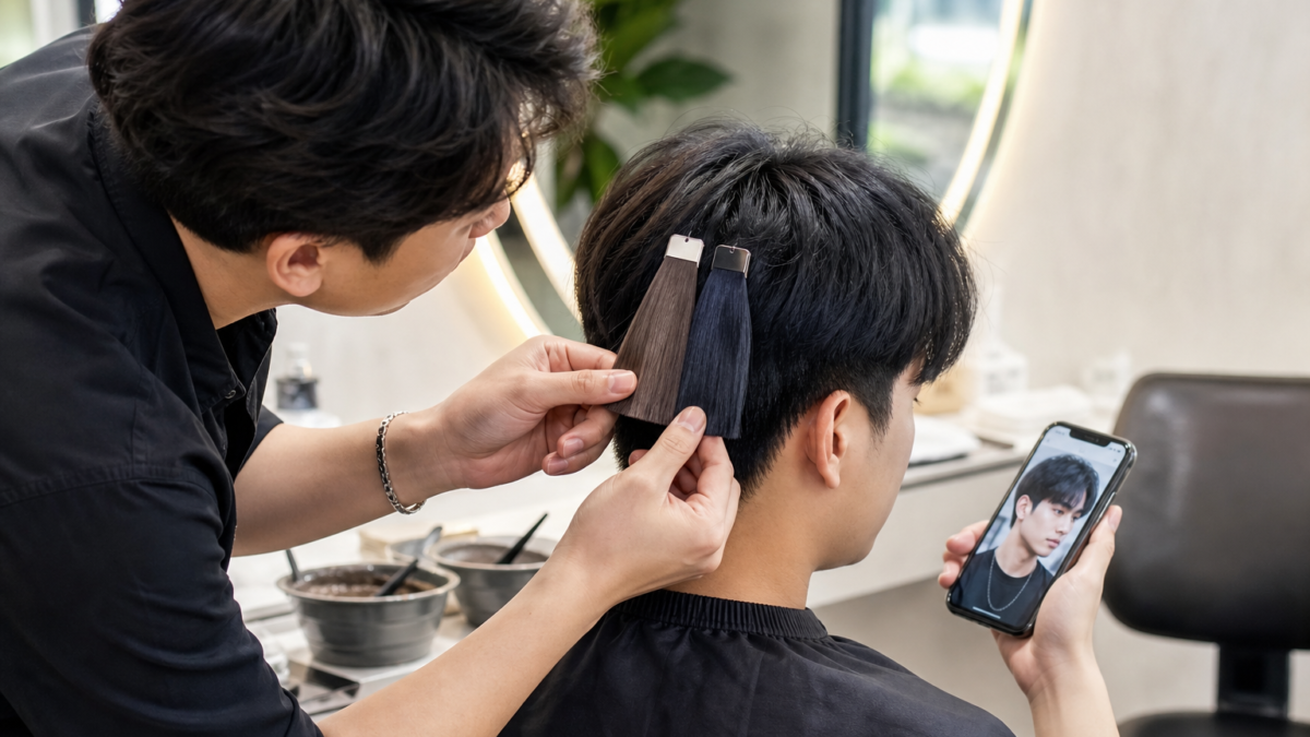 Màu tóc nam đẹp: chọn màu hợp da, nền tóc và mức tẩy – ảnh kiểu tóc thực tế